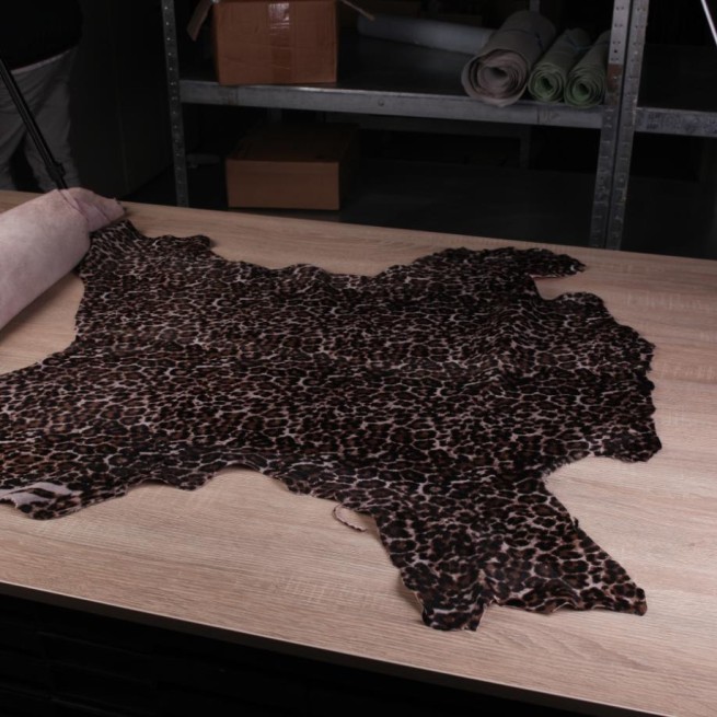 Хутро поні PRINT БЕБІ ЯГУАР сіро-коричневий з чорним