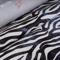 Хутро поні PRINT ЗЕБРА в чорно-синю смужку