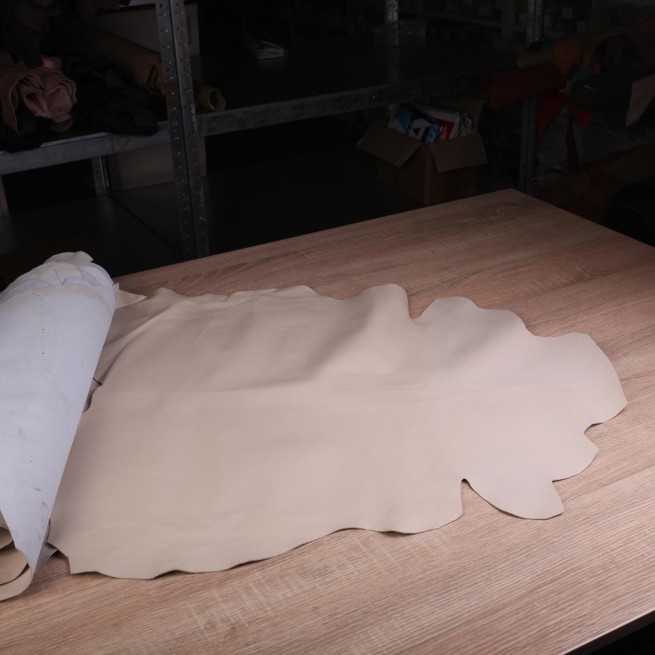 Шкірпідклад шевро беж STONE 0,8-1,0 глянець